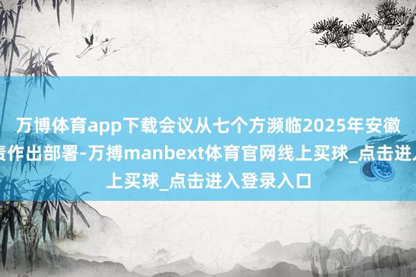 万博体育app下载会议从七个方濒临2025年安徽省医保职责作出部署-万搏manbext体育官网线上买球_点击进入登录入口