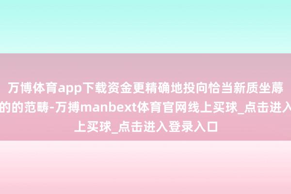 万博体育app下载资金更精确地投向恰当新质坐蓐力发展标的的范畴-万搏manbext体育官网线上买球_点击进入登录入口